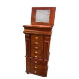 CHERRY TALL JEWELRY CHEST