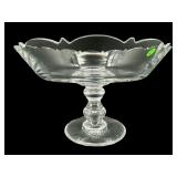 VAL ST. LAMBERT CUT EDGE LARGE CRYSTAL COMPOTE