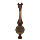 19 th CENTURY MAHOGANY INLAID BAROMETER