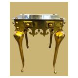 19TH CENTURY ENGLISH BRASS FOOTMAN WITH 2 DRAWERS