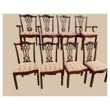 8 HIGH QUALITY SOLID MAHOGANY CHIPPENDALE CHAIRS