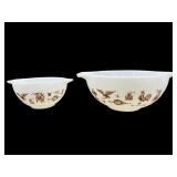 2 VINTAGE PYREX CINDERELLA EARLY AMERICAN MIXING