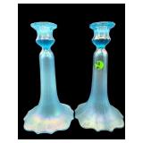 PR OF TIFFIN CELESTE BLUE IRIDESCENT STRETCH