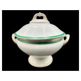 LARGE PORCELAIN H & CO. COVERED FOOTED SERVING
