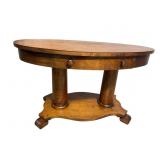 OVAL EMPIRE EARLY 20TH CENT. LIBRARY TABLE