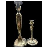 2 STERLING SILVER WEIGHTED CANDLESTICKS