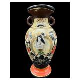 ORIENTAL SATSUMA MORIAGE PORCELAIN TWO HANDLE VASE