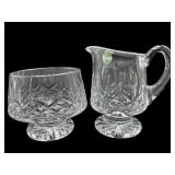2 PC LOT WATERFORD CRYSTAL LISMORE FOOTED CREAMER