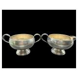 STERLING SILVER WEIGHTED WHITING CREAMER & SUGAR