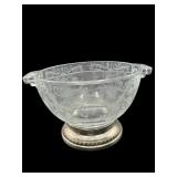 ELEGANT DEPRESSION BOWL STERLING SILVER BASE