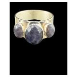 DESIGNER JAY KING STERLING SILVER SAPPHIRE RING;