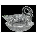 WILKERSON GLASS CLEAR SWAN ON NEST