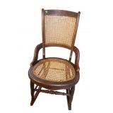 WALNUT ALL CANED HIPREST ROCKER