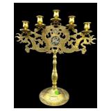 ORIENTAL DRAGON CAST BRASS CANDLABRA