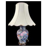 LARGE ORIENTAL PORCELAIN FLORAL TABLE LAMP