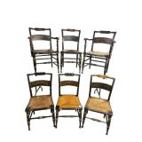 LOT OF 6 ANTIQUE HITCHCOCK STYLE CHAIRS