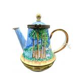 KELVIN CHEN 2004 PAINTED ENAMEL TEA POT TRINKET