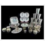 MISC LOT OF STIEFF PEWTER, ONEIDA, ETC.