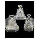 3 PC LOT WATERFORD CRYSTAL CHRISTMAS BELLS