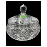 LARGE CUT CRYSTAL COVERED DISH