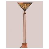 ARTS AND CRAFT STYLE LEADED GLASS FLOOR LAMP