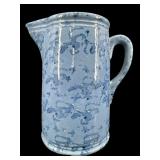 ANTIQUE LIGHT BLUE SPONGEWARE PITCHER
