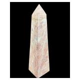 LARGE PINK ONYX POLISHED MARBLE OBELISK