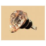 14K ROSE GOLD MORGANITE AND DIAMOND RING