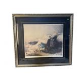 LADY WITH BEAR RUG PRINT BY LOUIS ICART