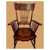 MAHOGANY PRESSED BACK SPINDLE ROCKER