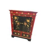 PAINT DECORATED 2 DOOR CABINET