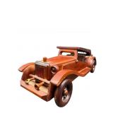 WOOD CARVED MODEL CAR AS IS