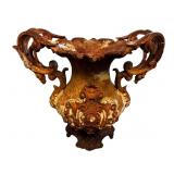 LARGE ORNATE CAST IRON URN WITH HANDLES