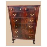FLAME MAHOGANY EARLY 20TH CENTURY TALL CHEST