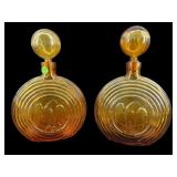PR OF VINTAGE EMPOLI ROSSINI EMBOSSED EAGLE AMBER