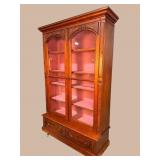 WALNUT VICTORIAN TALL 2 DOOR BOOKCASE
