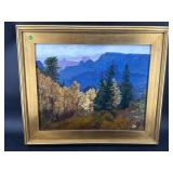 SIGNED D.J.M ASPEN ACRYLIC LANDSCAPE PAINTING IN