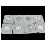 LOT OF 8 WASHINGTON SILVER QUARTERS KEY DATES