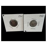 1920 AND 1943 MERCURY DIMES