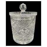 PINWHEEL HOBSTAR CUT LEAD CRYSTAL LIDDED BISCUIT