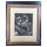ANTIQUE SQUIRREL NEST  PRINT
