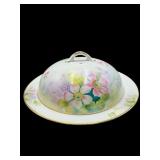ANTIQUE HAND PAINTED BUTTER DOME