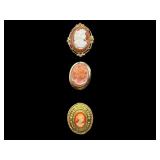 LOT OF COSTUME CAMEO PIN/BROOCHES