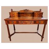 CARVED WALNUT WRITING DESK