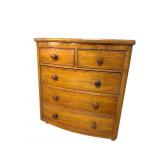 19TH CENT. MAHOGANY 4 DRAWER BOW FRONT CHEST
