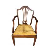 ANTIQUE 19TH CENT. SOLID MAHOGANY ARM CHAIR