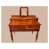 19TH CENT. EMPIRE DRESSING CHEST WITH MIRROR