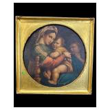 EARLY 20TH CENTURY GOLD GILD FRAME MOTHER AND