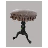 WOOD AND IRON PEDESTAL ORGAN STOOL
