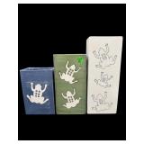 3 PC SET KENAMICO PERU CERAMIC FROG CANISTER SET